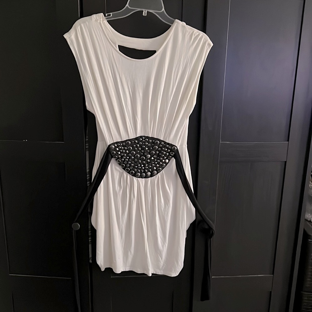 Bebe white and black mini dress. Used once.
